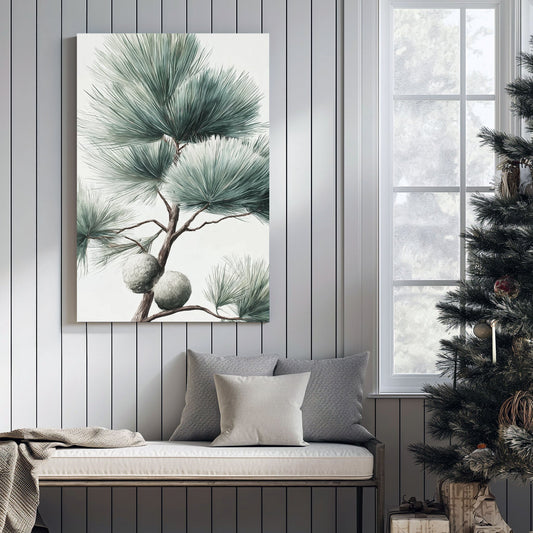 botanical pine branch minimalist wall art print