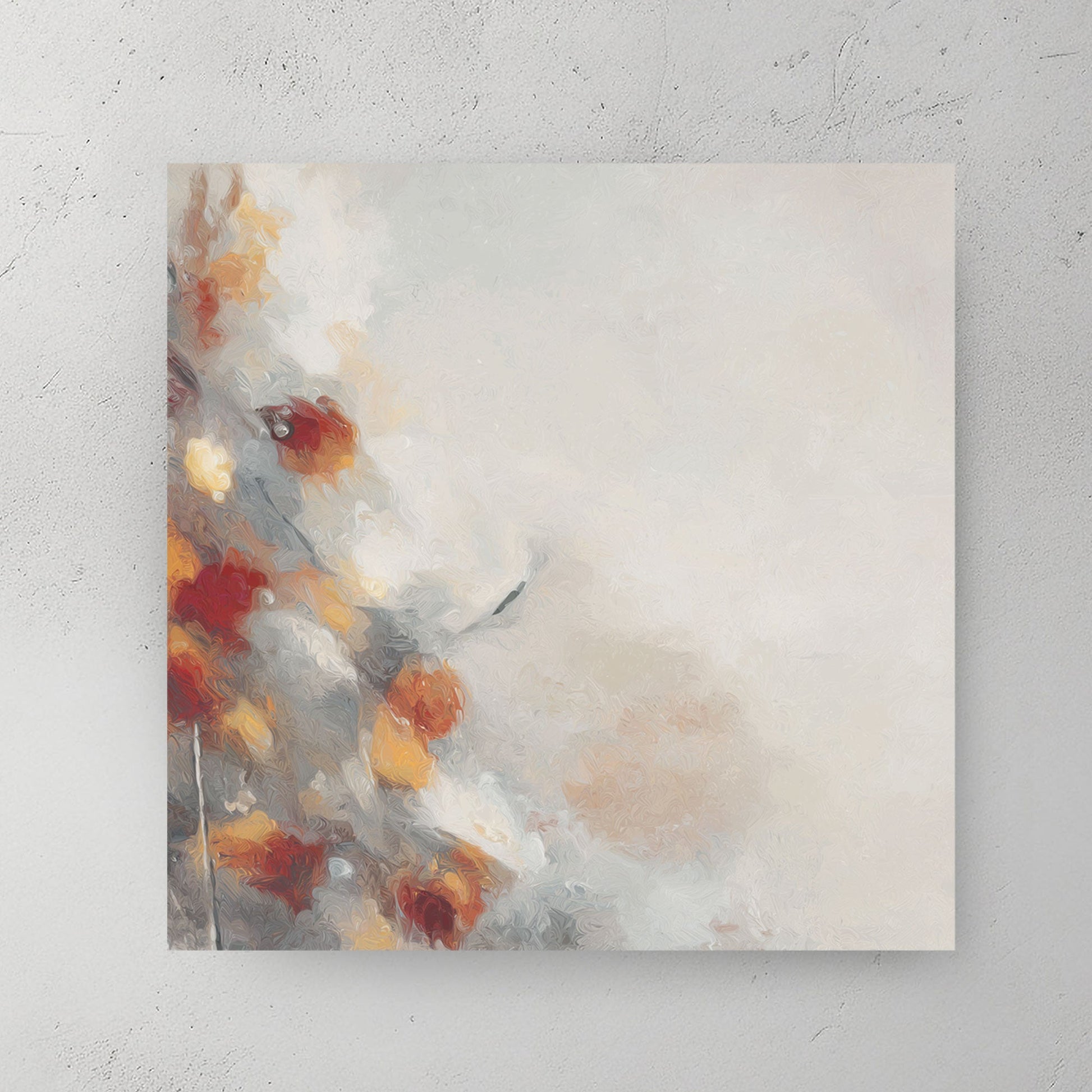 abstract autumn tones wall art with warm orange accents