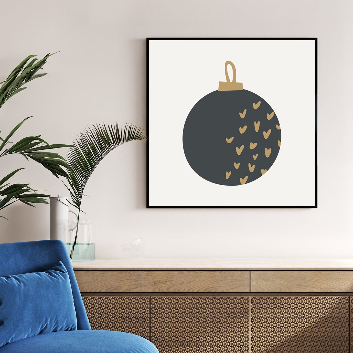 minimalist Christmas ornament holiday wall art print