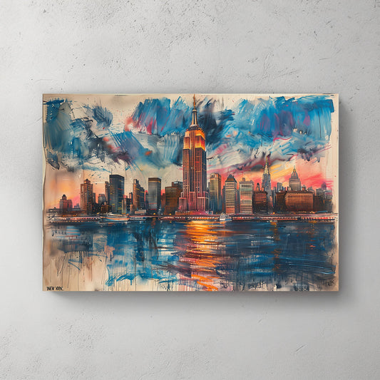Harbour Sunset #335 Canvas Wall Art & Metal Prints