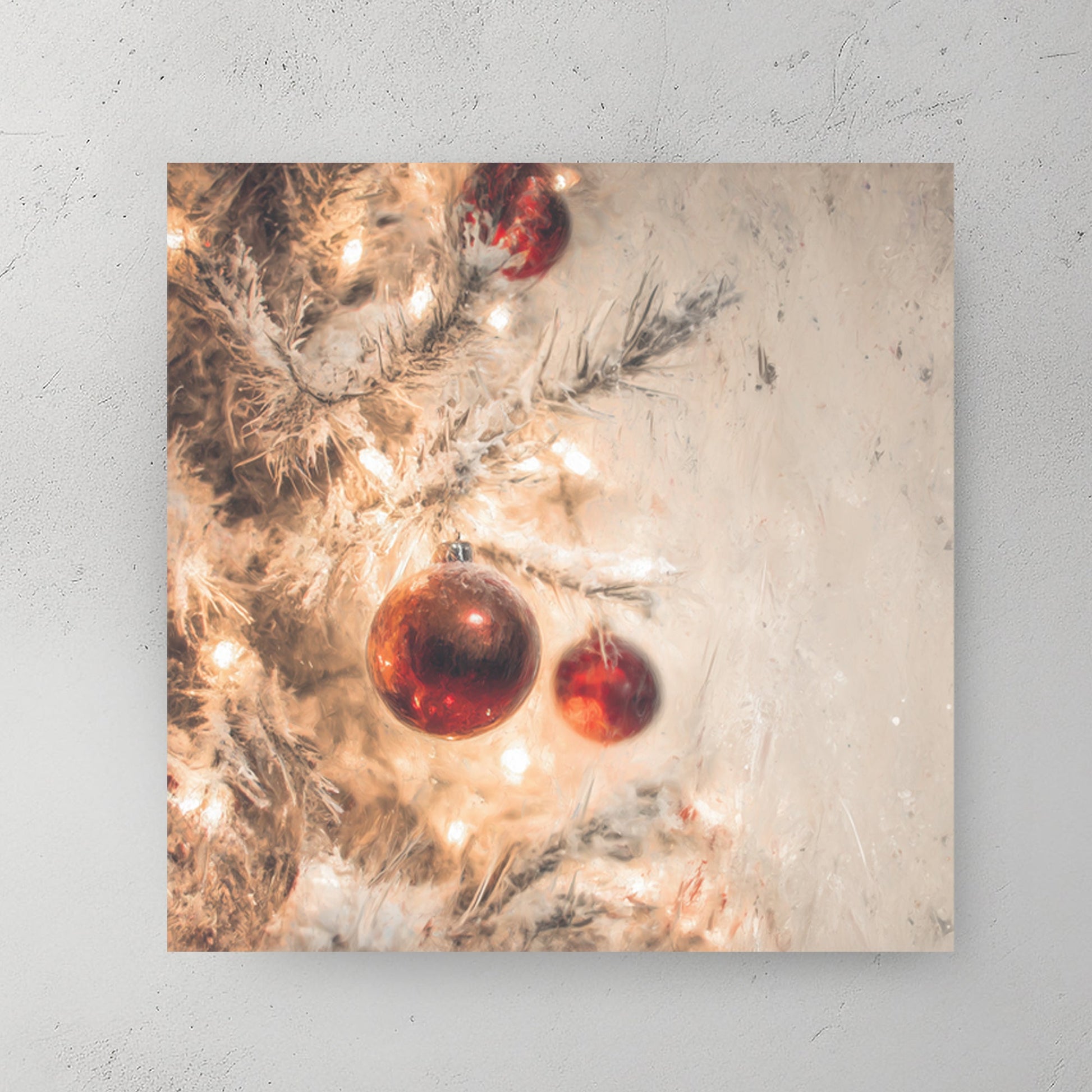 glowing bauble Christmas tree holiday wall art print