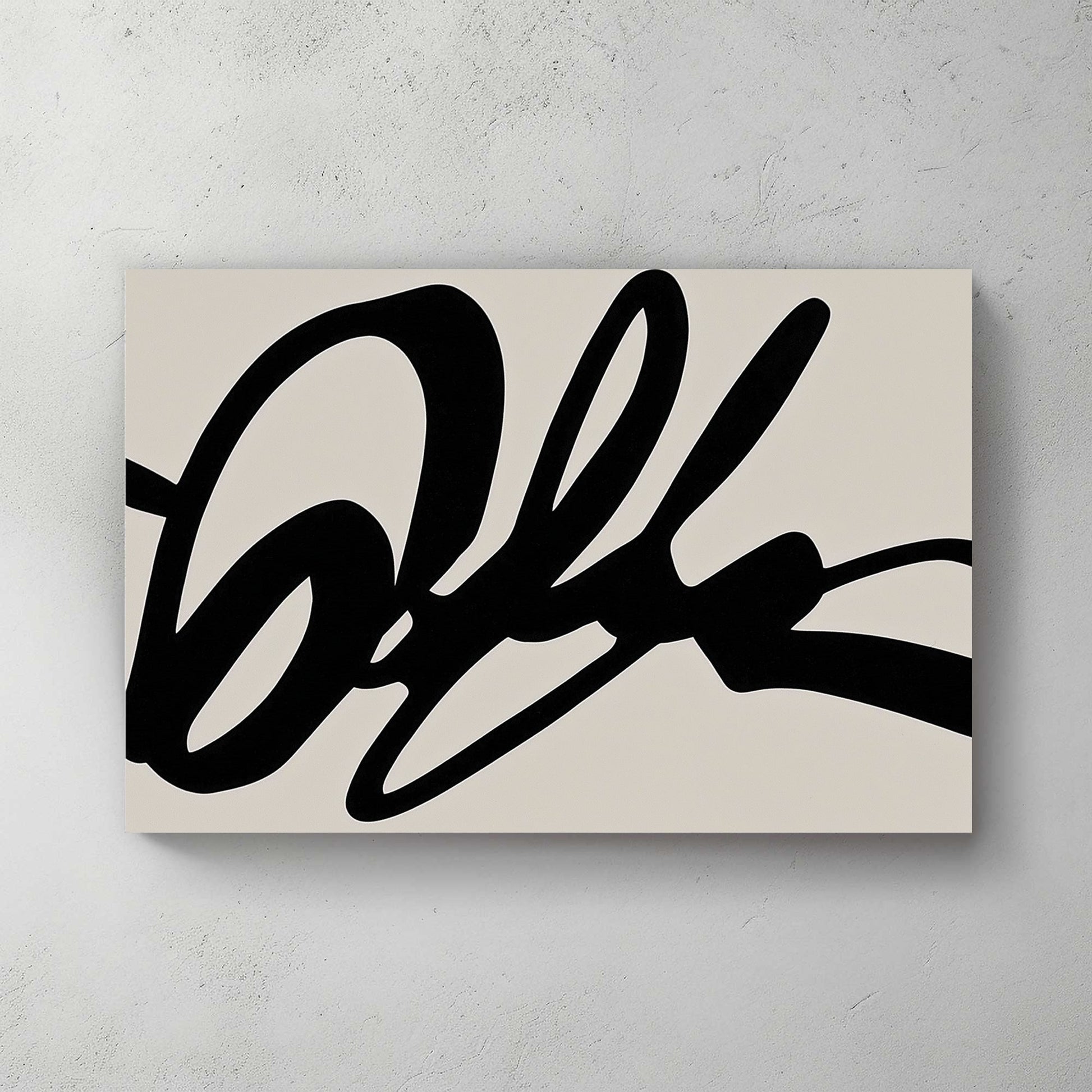 bold abstract black line minimalist wall art print