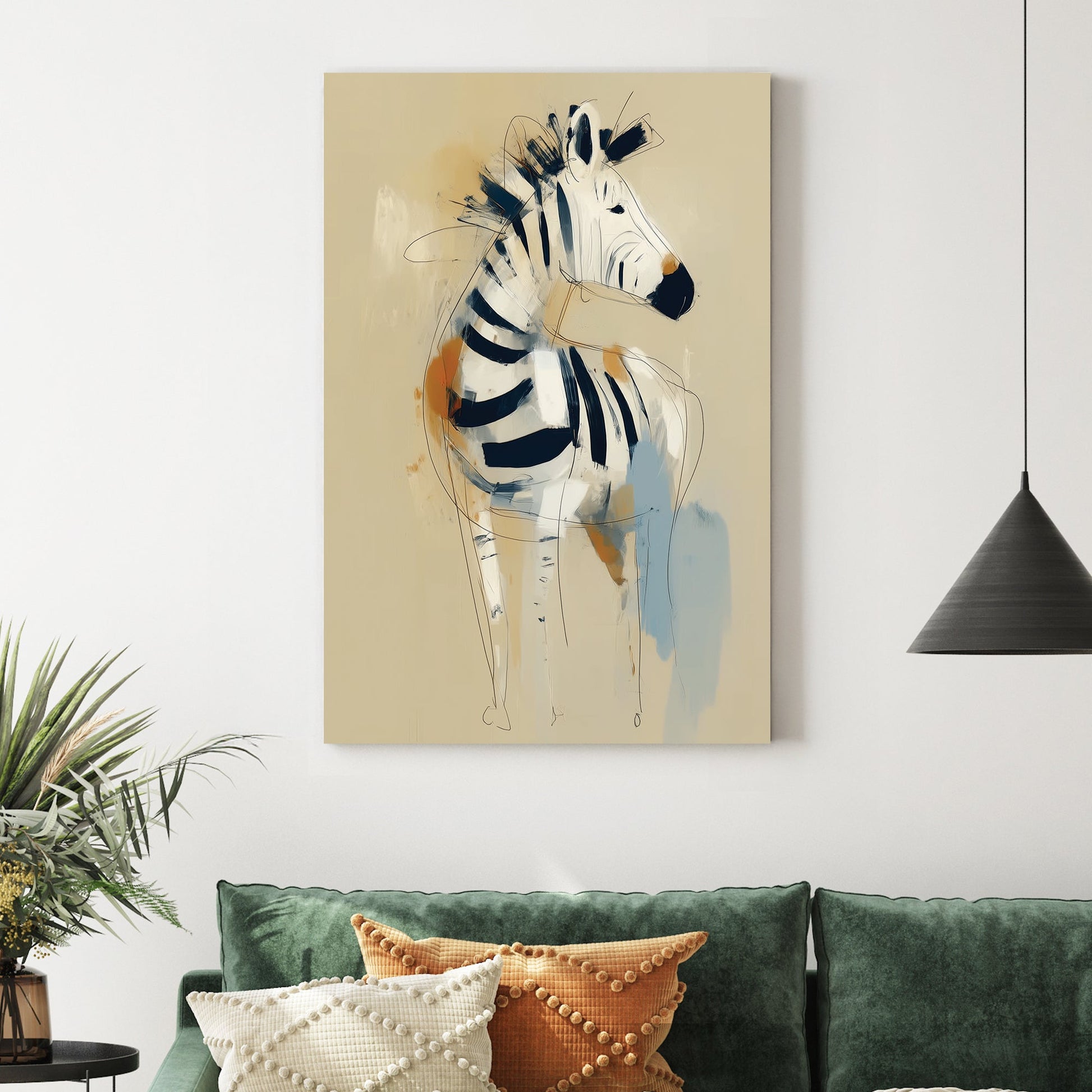 abstract zebra animal wall art print