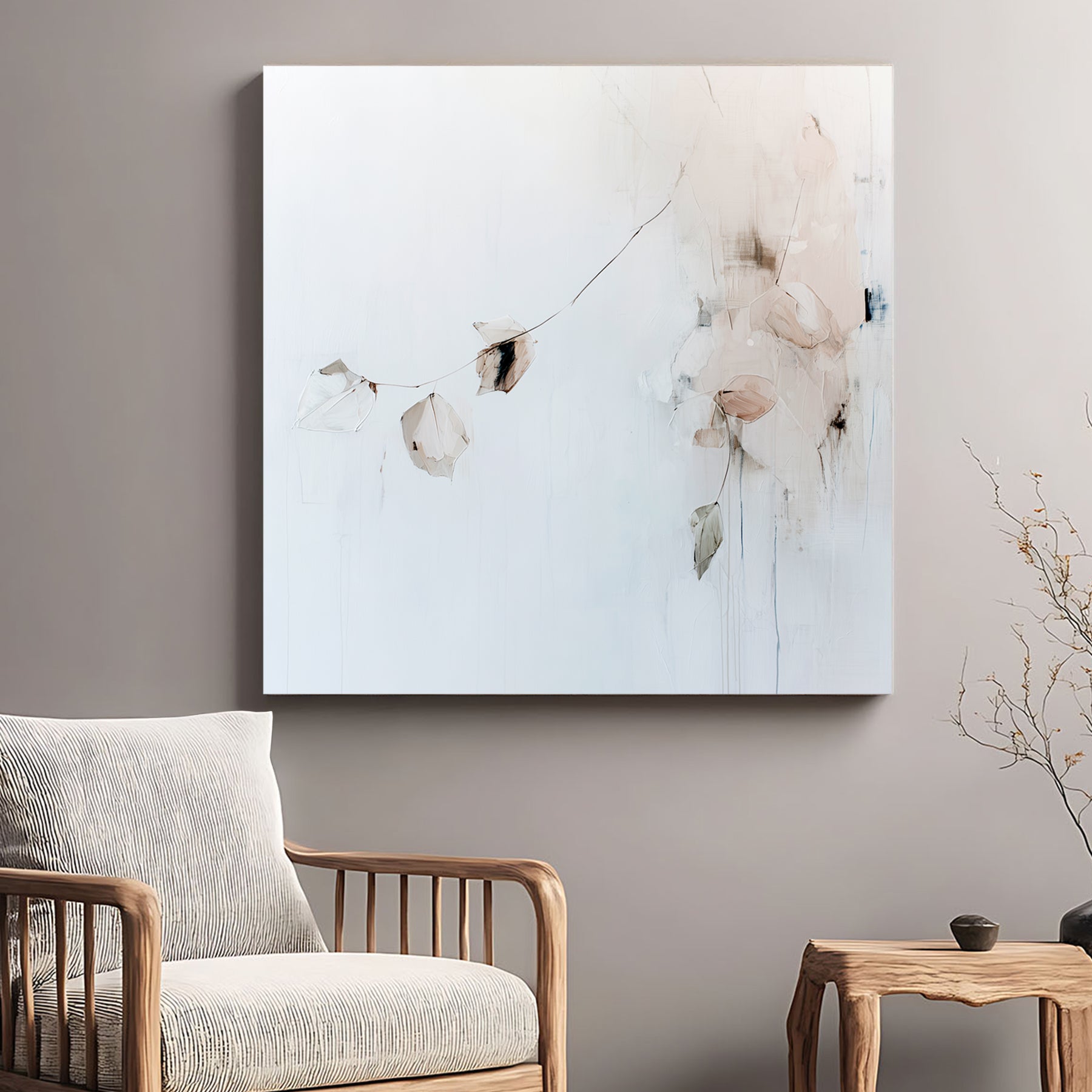 minimalist leaf design neutral wall art print