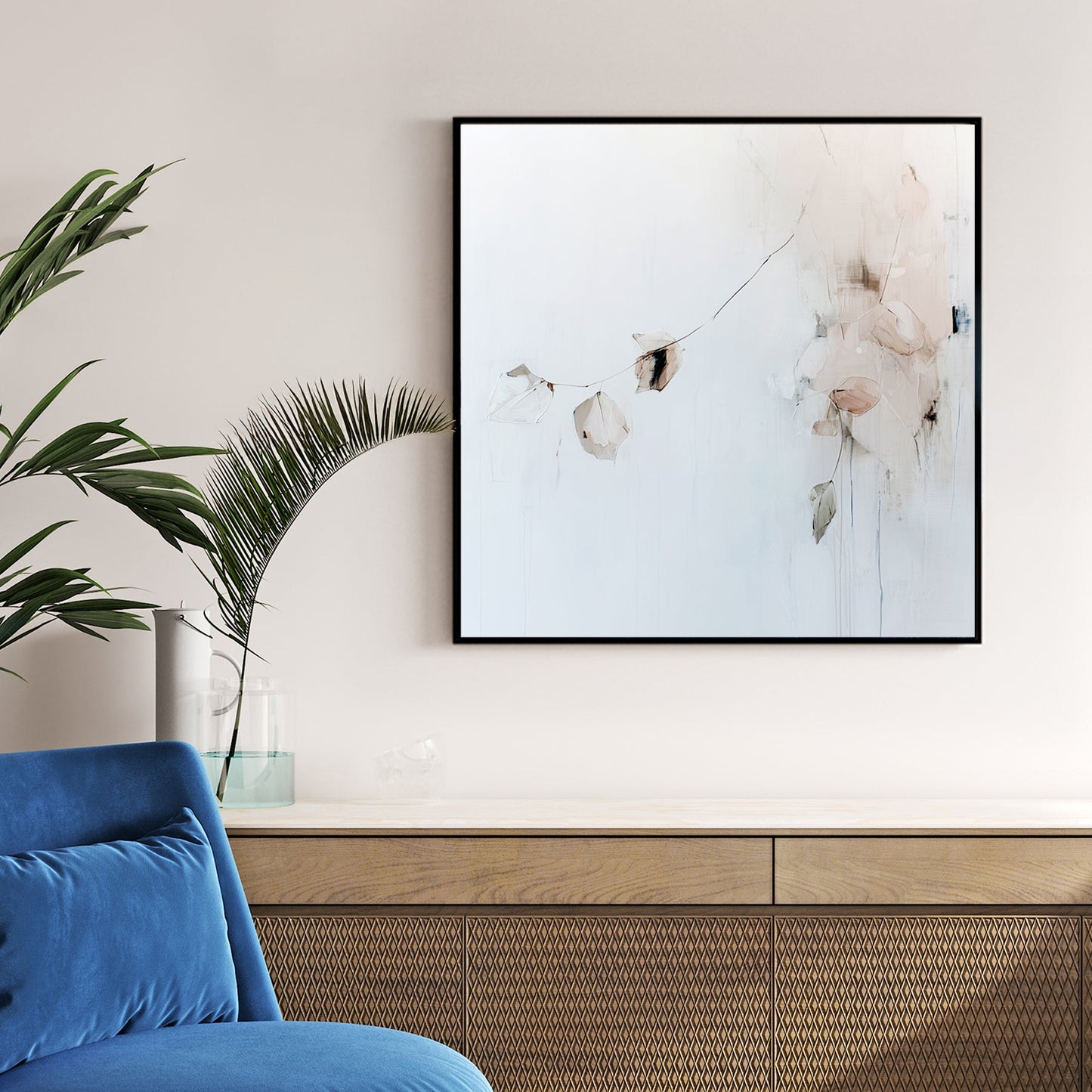 minimalist leaf design neutral wall art print