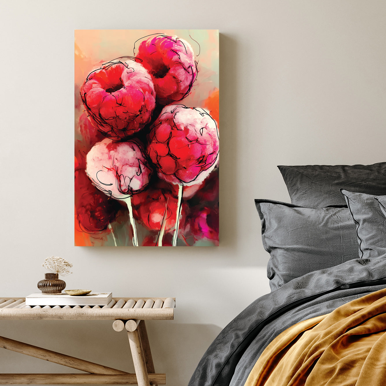 bold raspberry splash contemporary wall art print