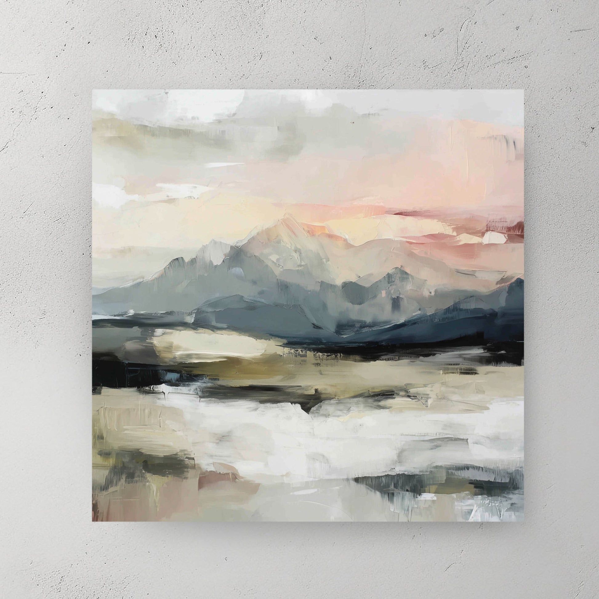 serene abstract mountain landscape wall art print
