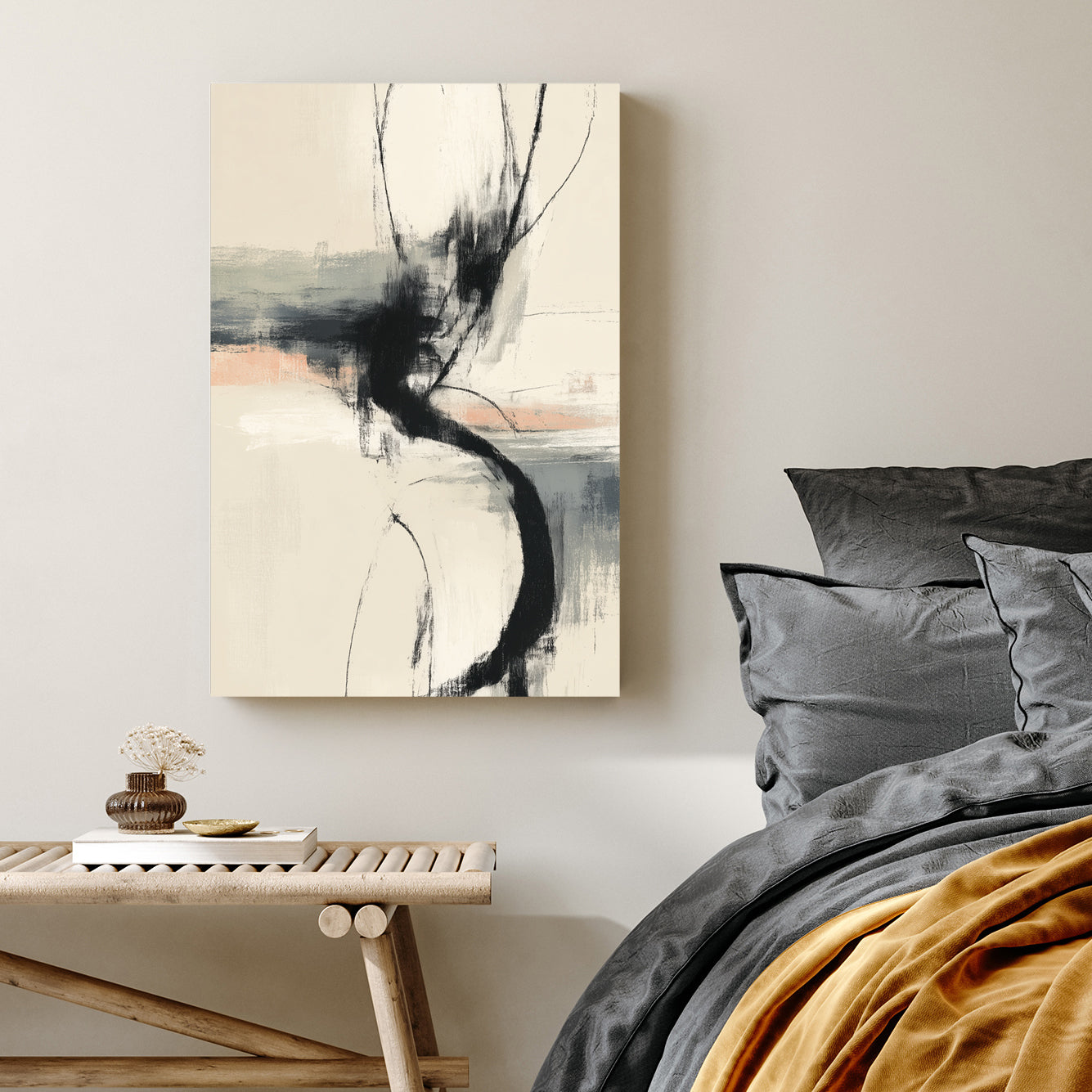 modern abstract flow minimal wall art print