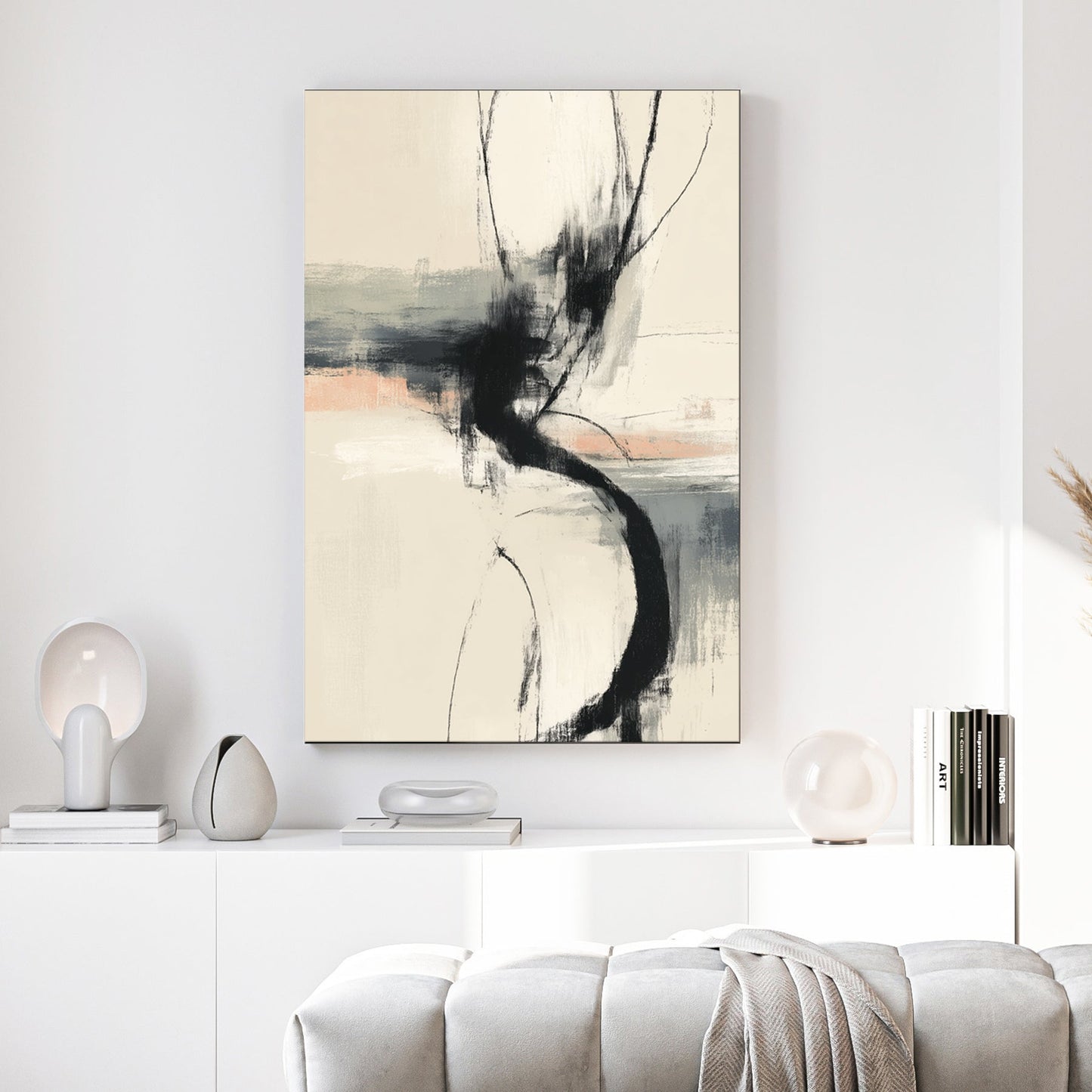 modern abstract flow minimal wall art print