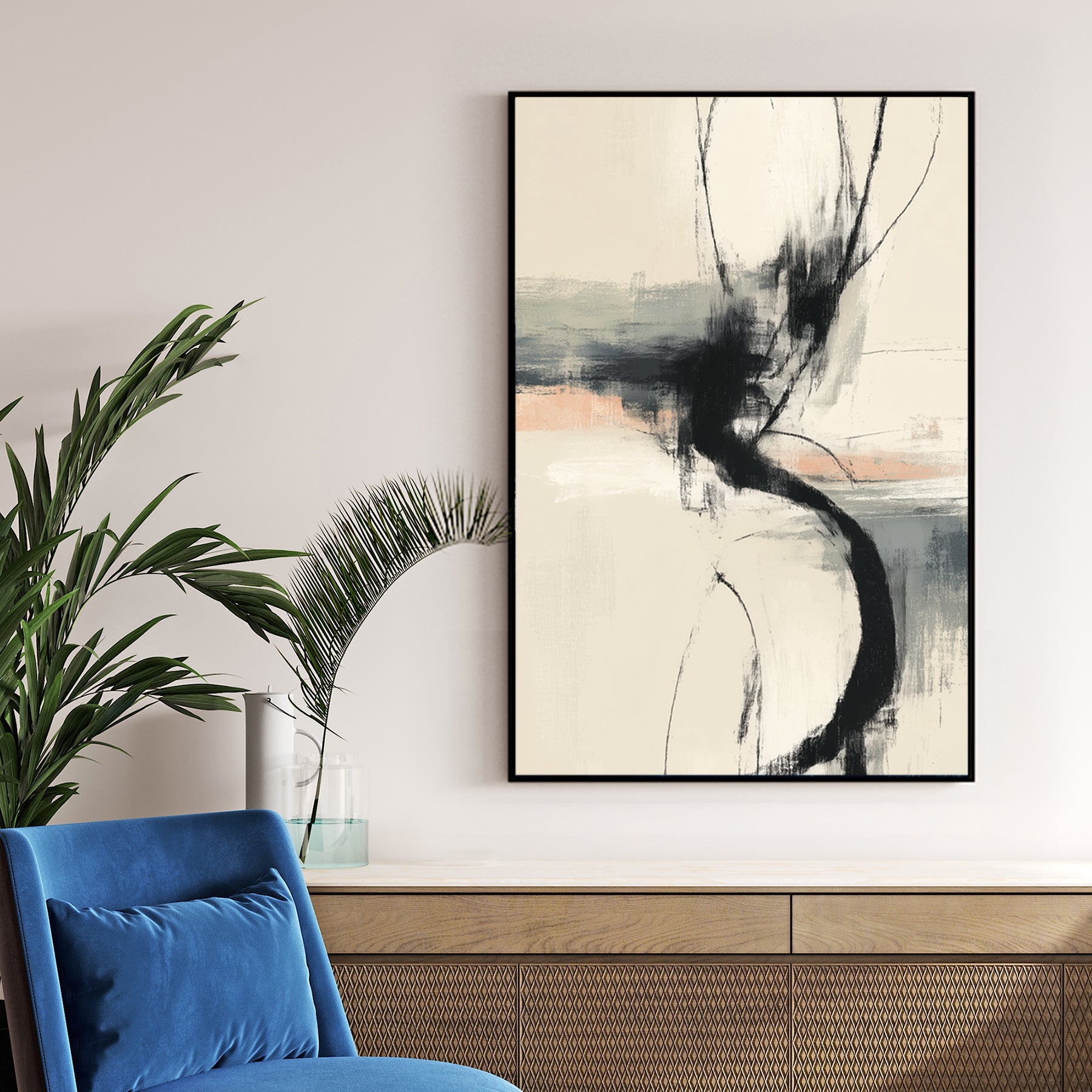 modern abstract flow minimal wall art print