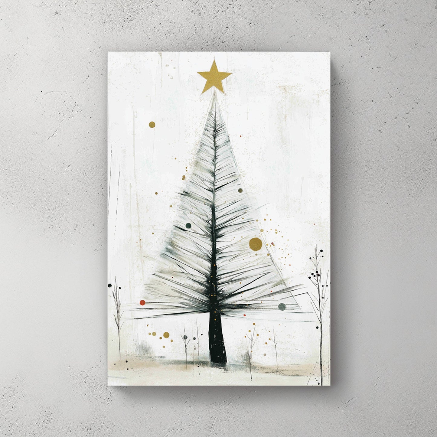 minimalist Christmas tree holiday wall art print