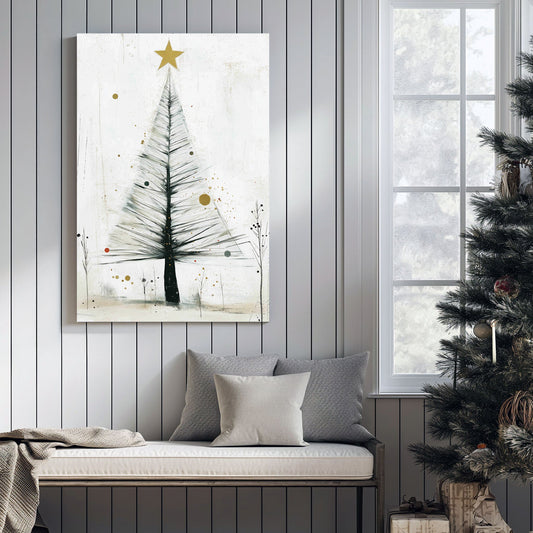 minimalist Christmas tree holiday wall art print