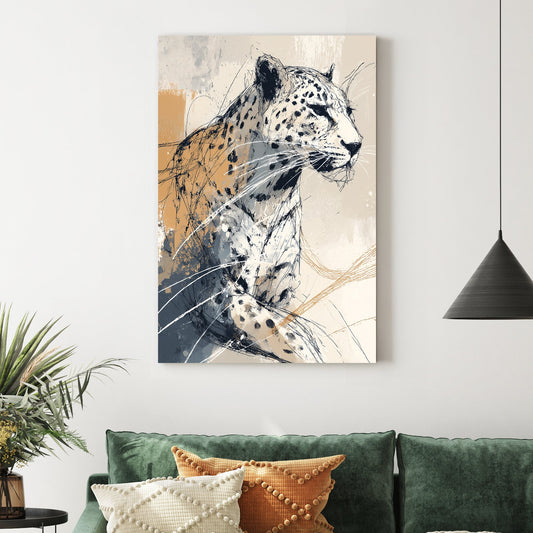abstract leopard wildlife wall art print