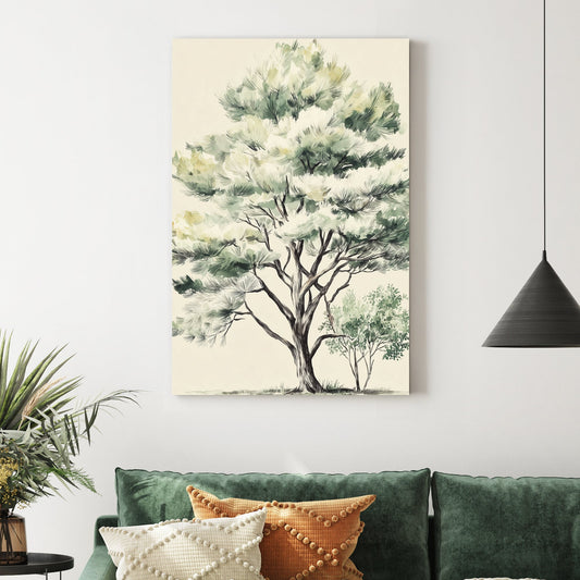 serene pine tree nature wall art print