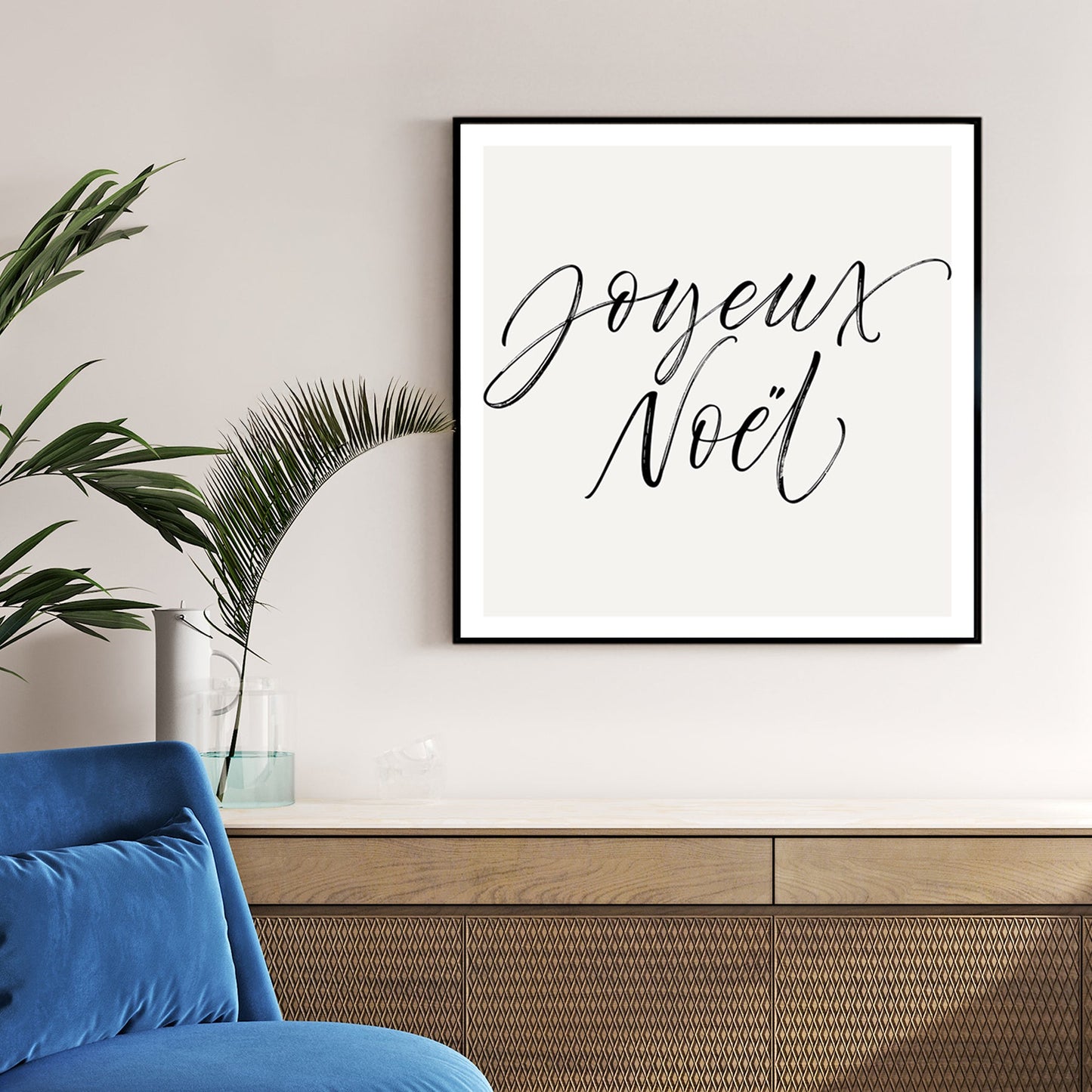 Joyeux Noël minimalist holiday typography wall art print