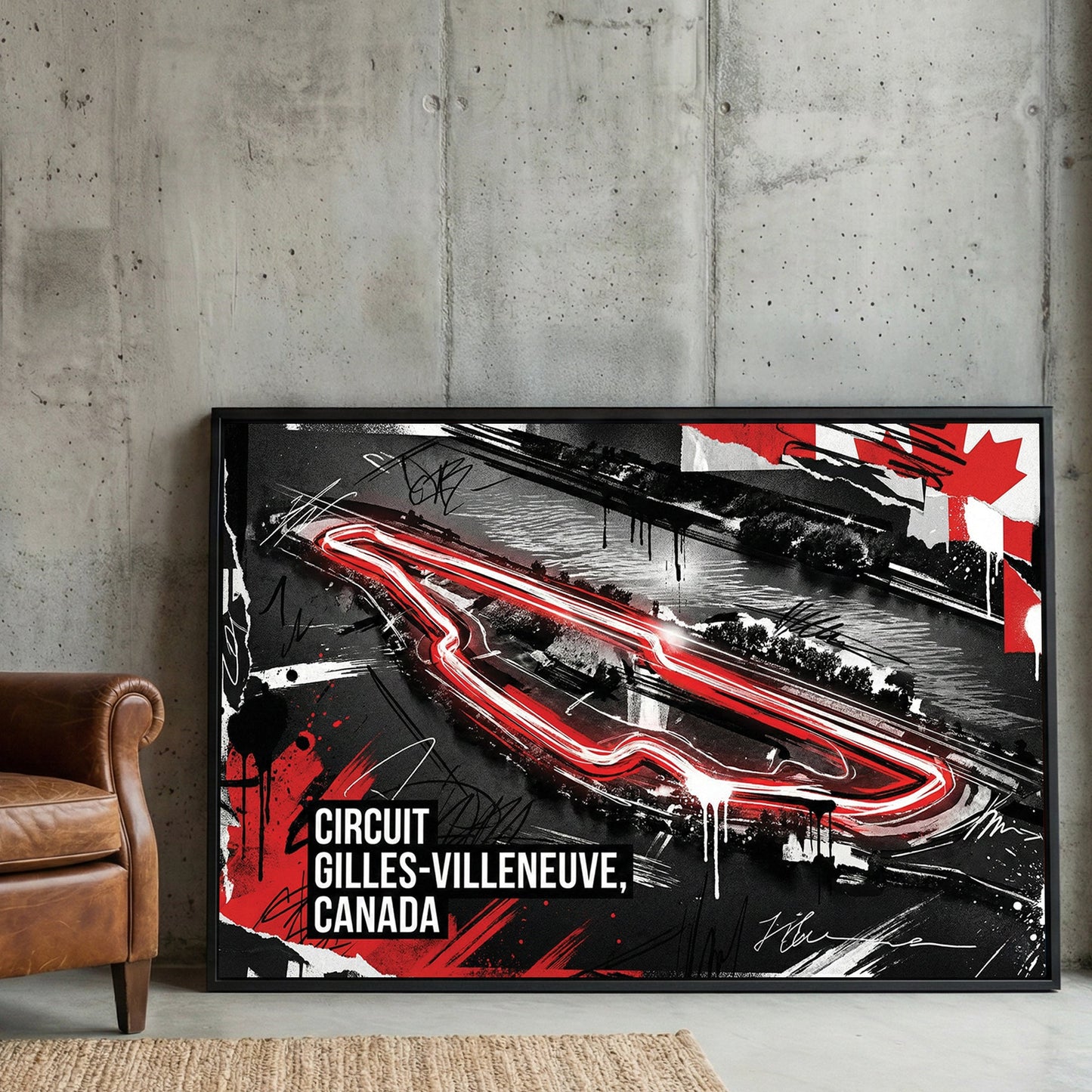 Circuit Gilles-Villeneuve Canadian racetrack neon racing wall art