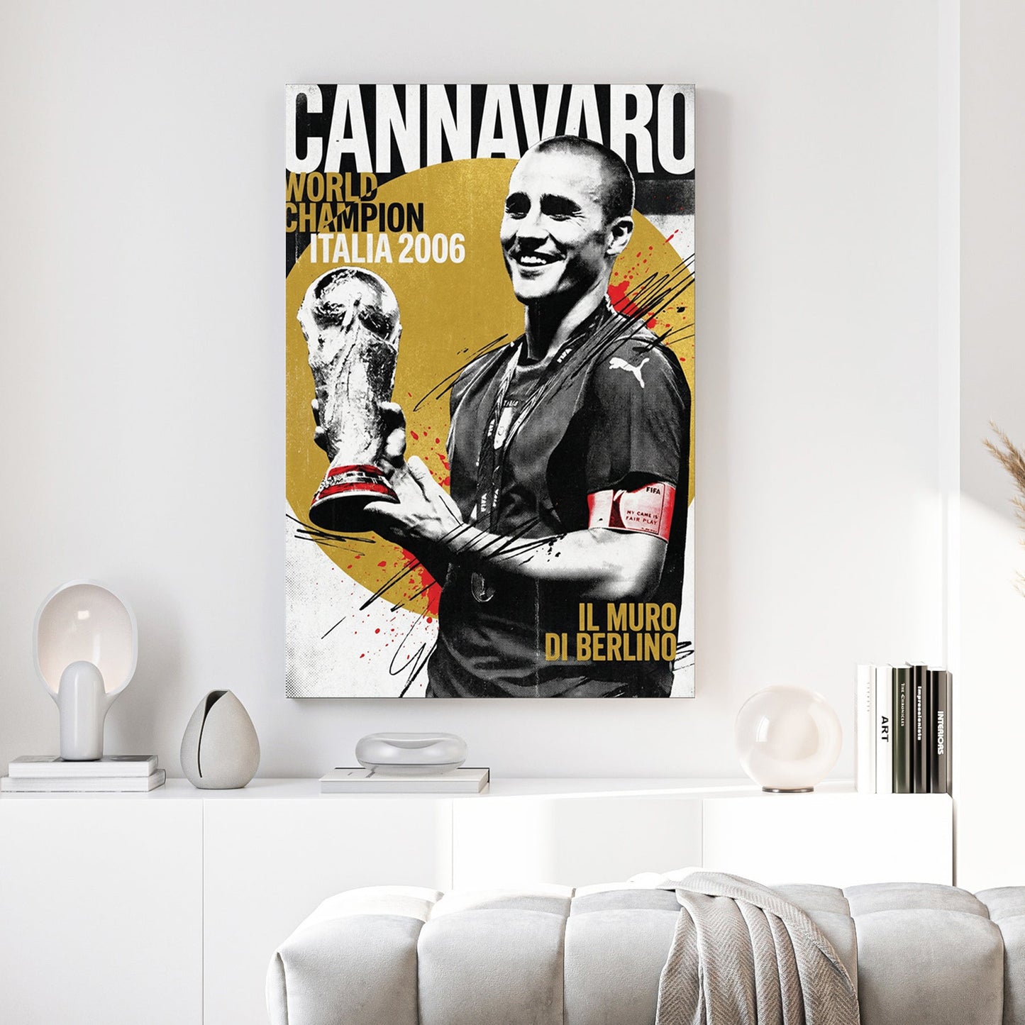 Fabio Cannavaro World Cup 2006 trophy football wall art