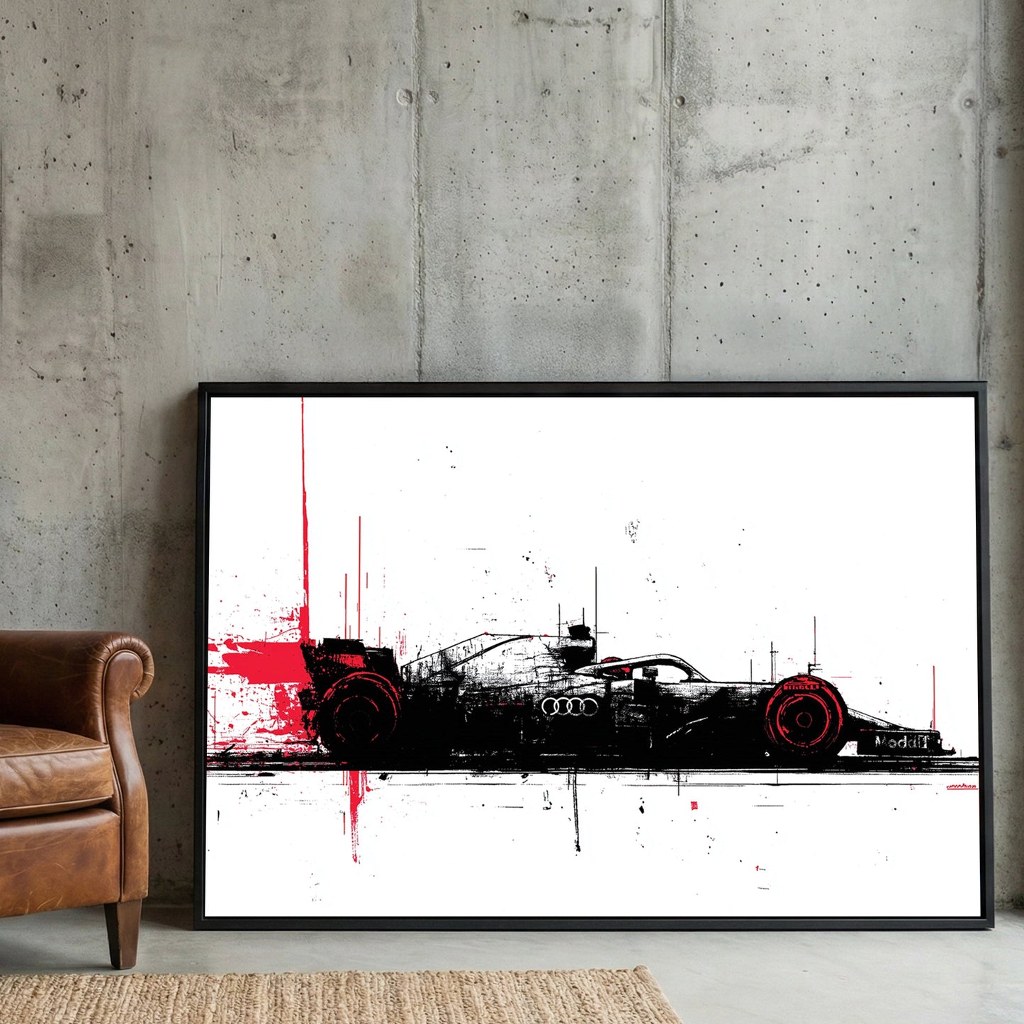 Formula One racing car sketch racing wall art print