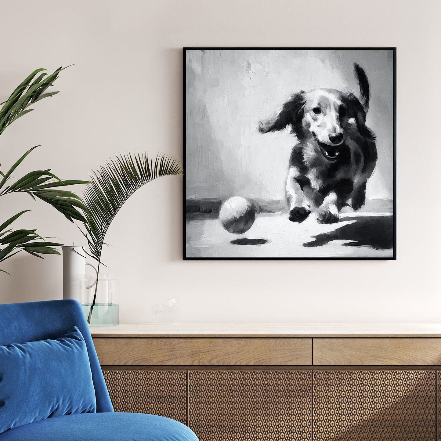 Terrier dog portrait sketch classic wall art print