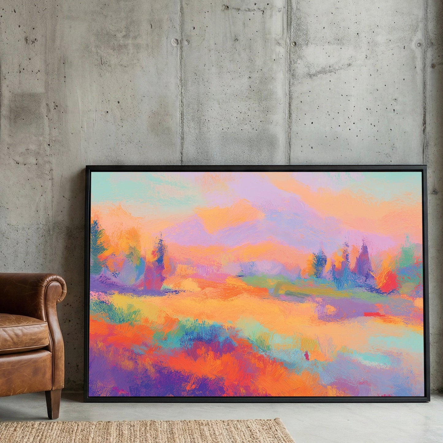 Nature landscape impressionist colourful wall art print