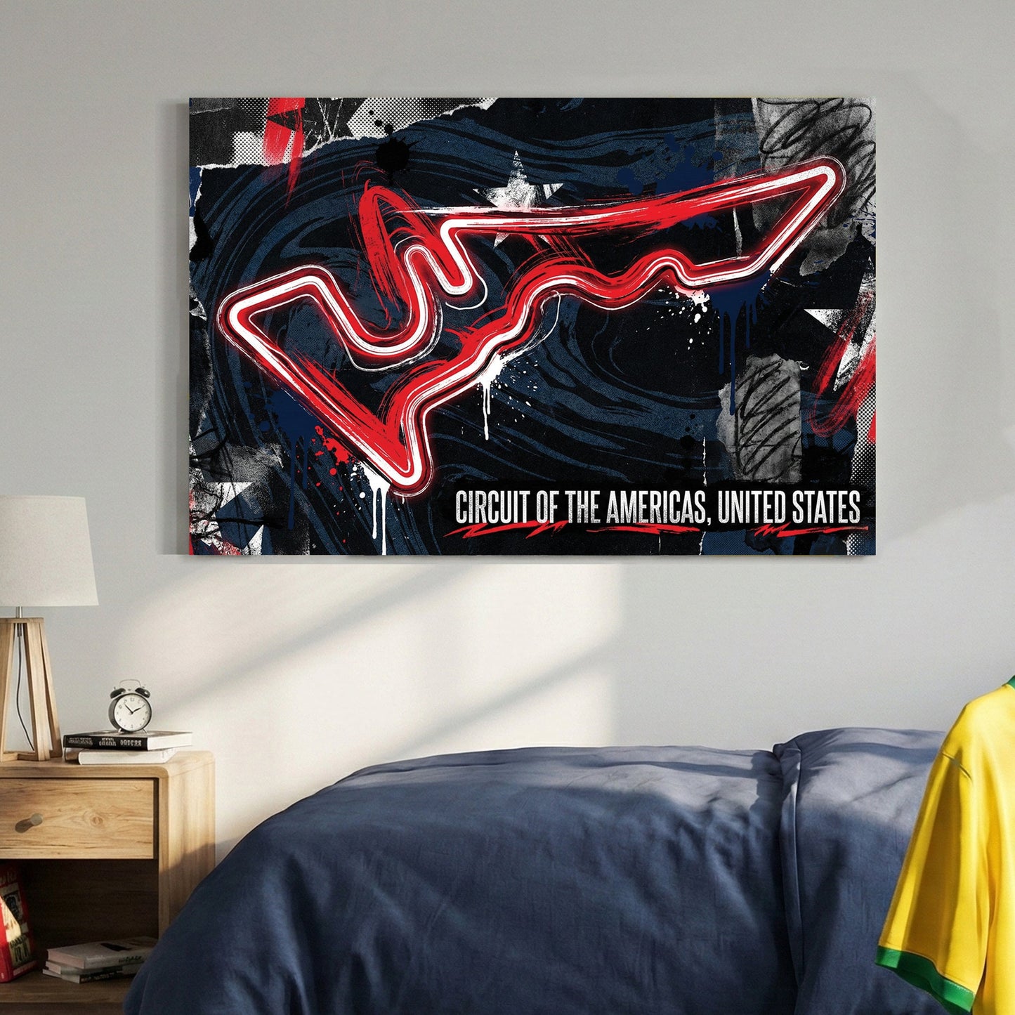 Circuit of the Americas racing track neon wall art print