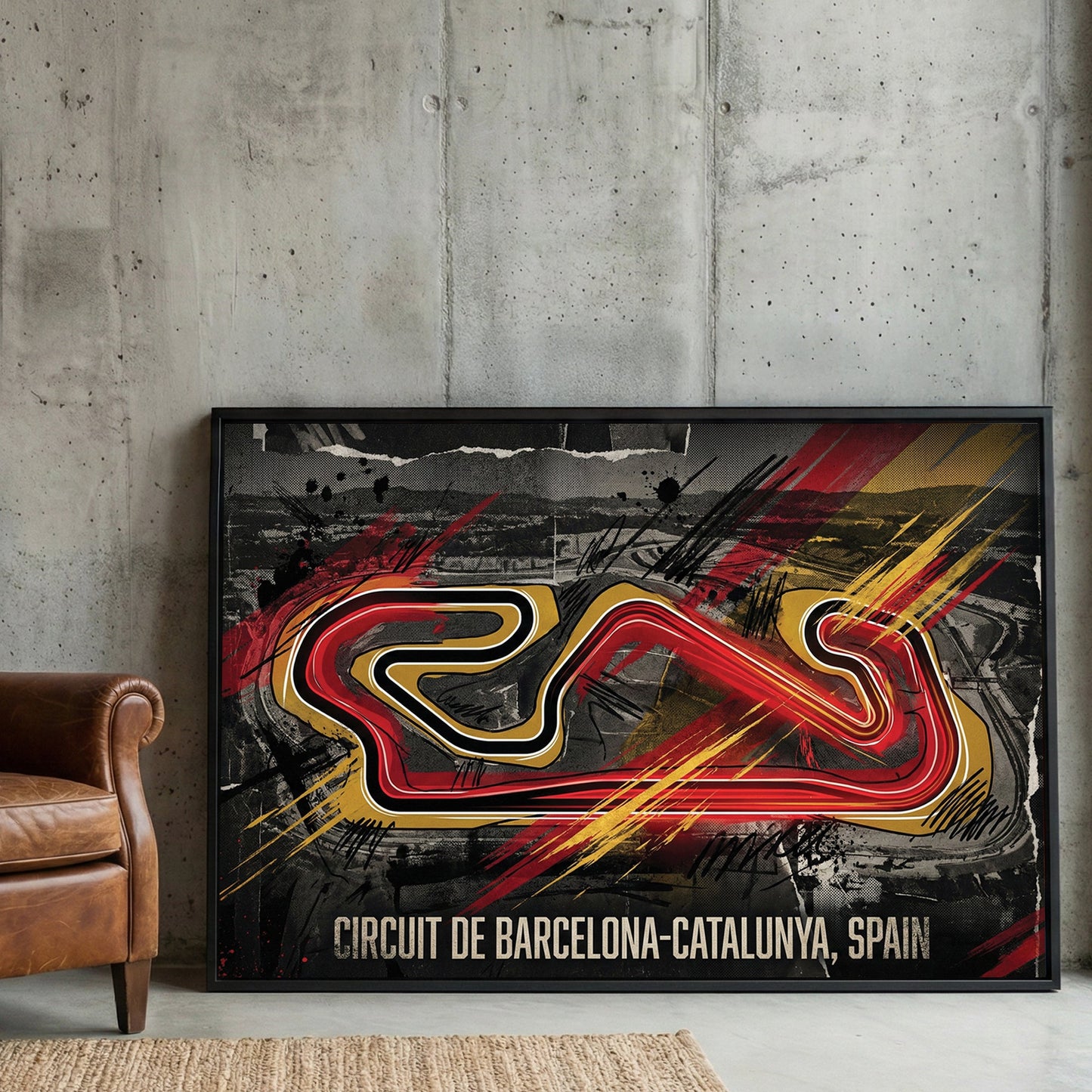 Circuit Barcelona-Catalunya race track motorsport wall art print