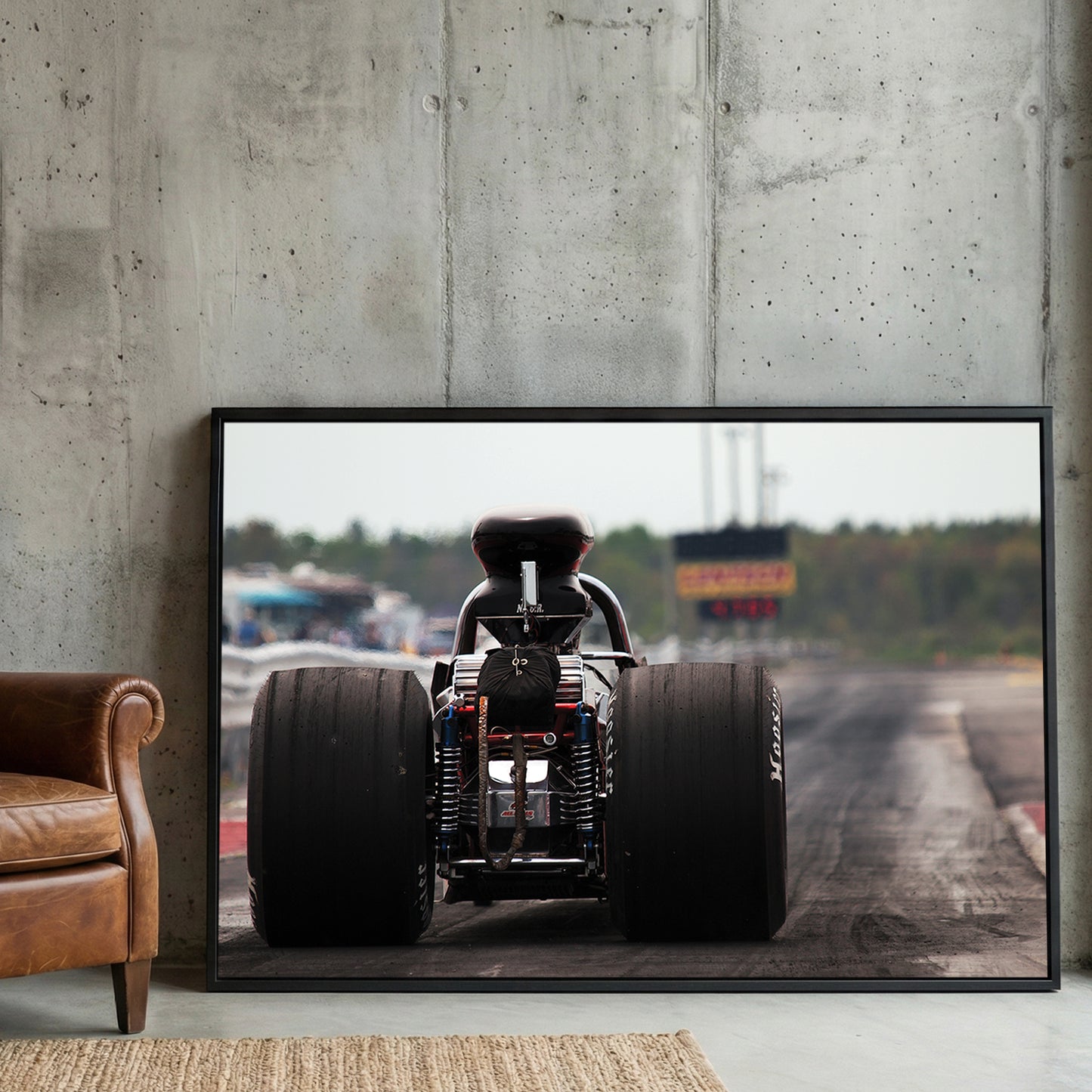 Top Fuel Dragster framed canvas wall art print in a gallery-style display