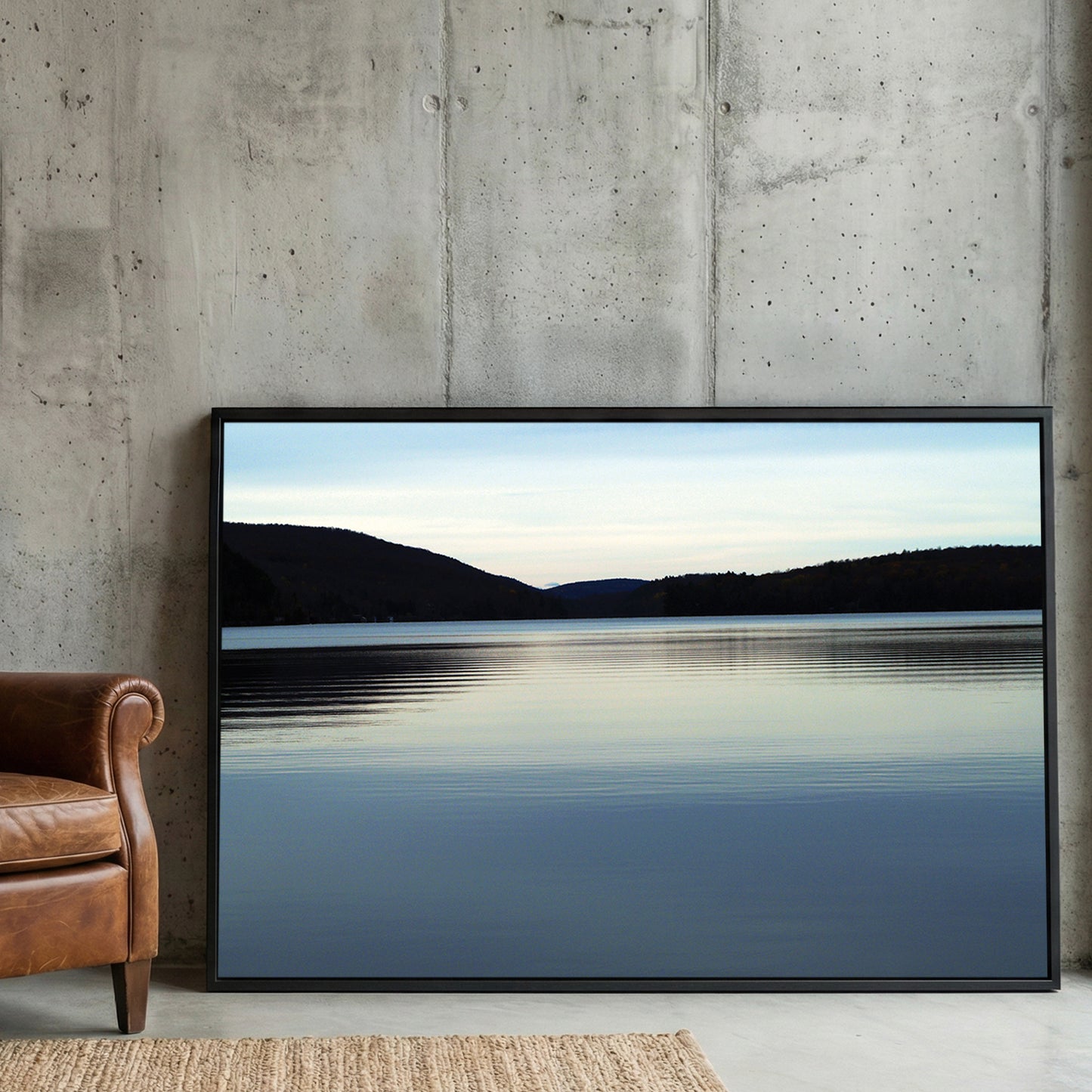 Meech Lake Dusk framed canvas wall art print in a gallery-style display