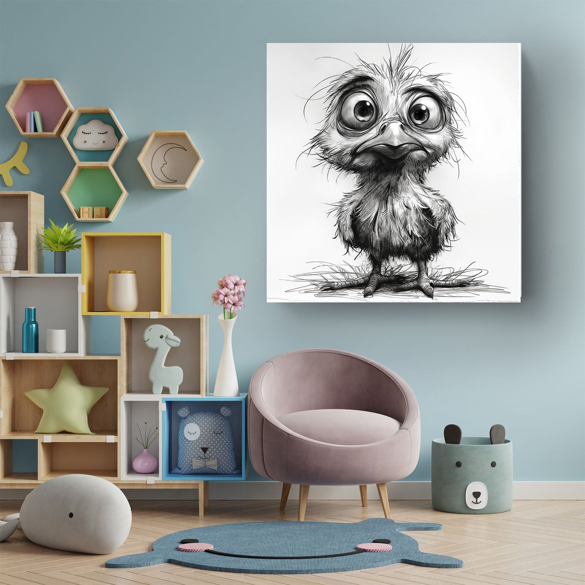 Lost Chicken #558 Canvas Wall Art & Metal Prints