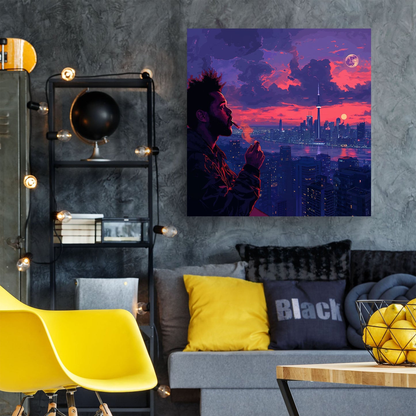 Toronto sunset digital art rendering wall art print
