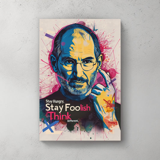 Steve Jobs Stay Foolish quote wall art print