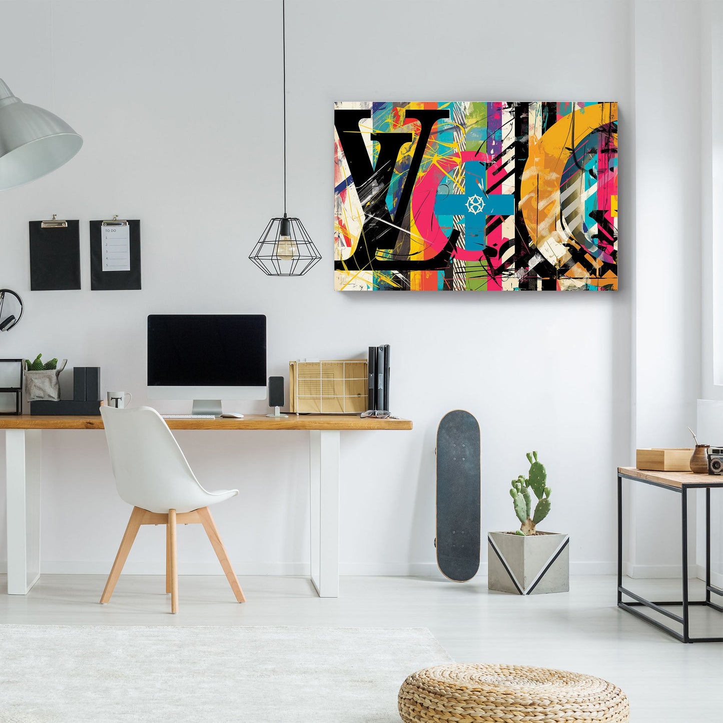 Colorful abstract LV wall art print