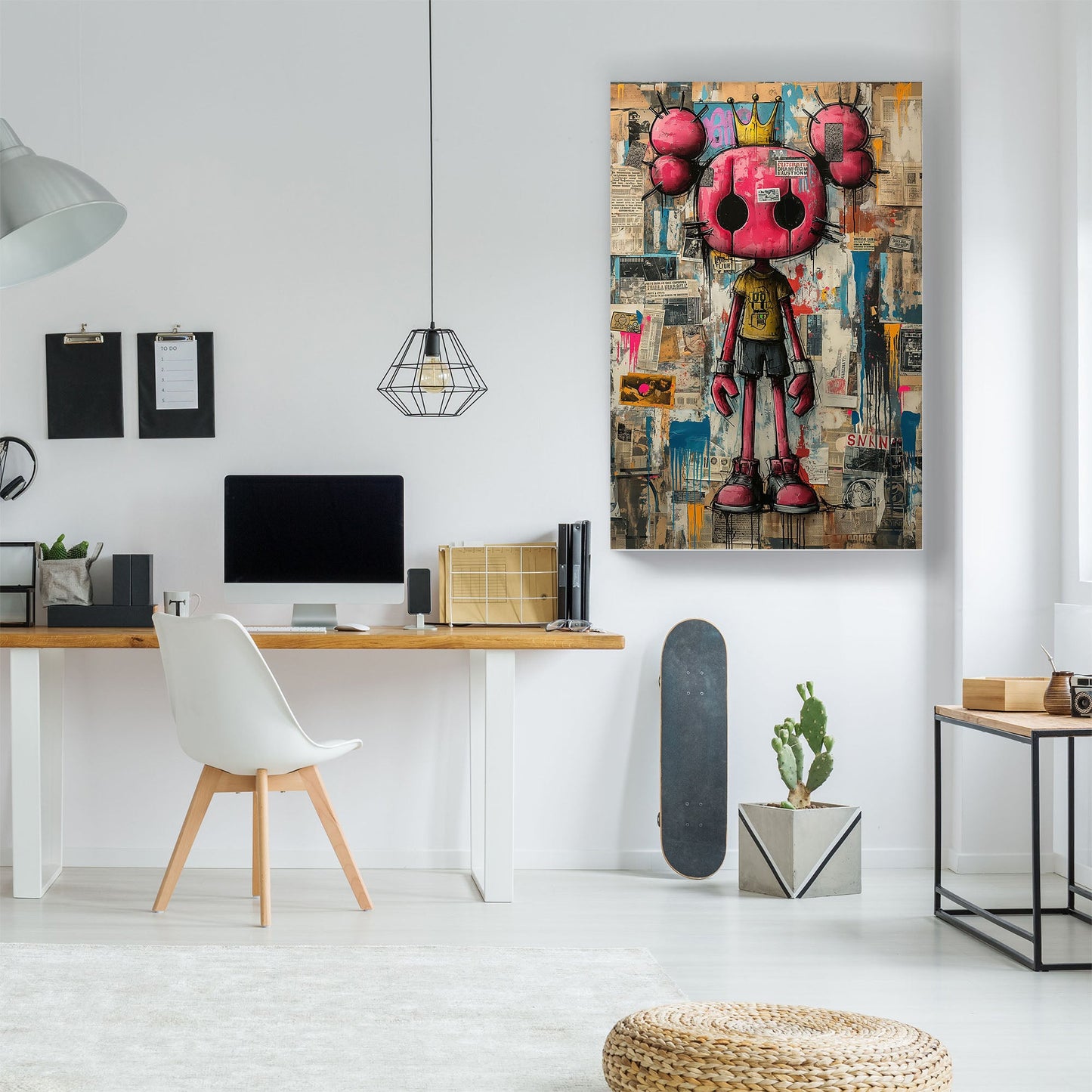 Punk cartoon character graffiti wall art print