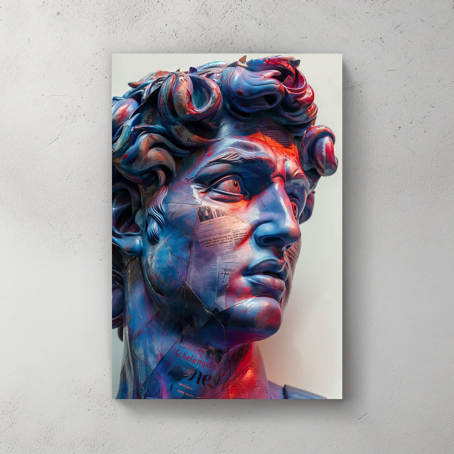 Statue of Michelangelo modern wall art print