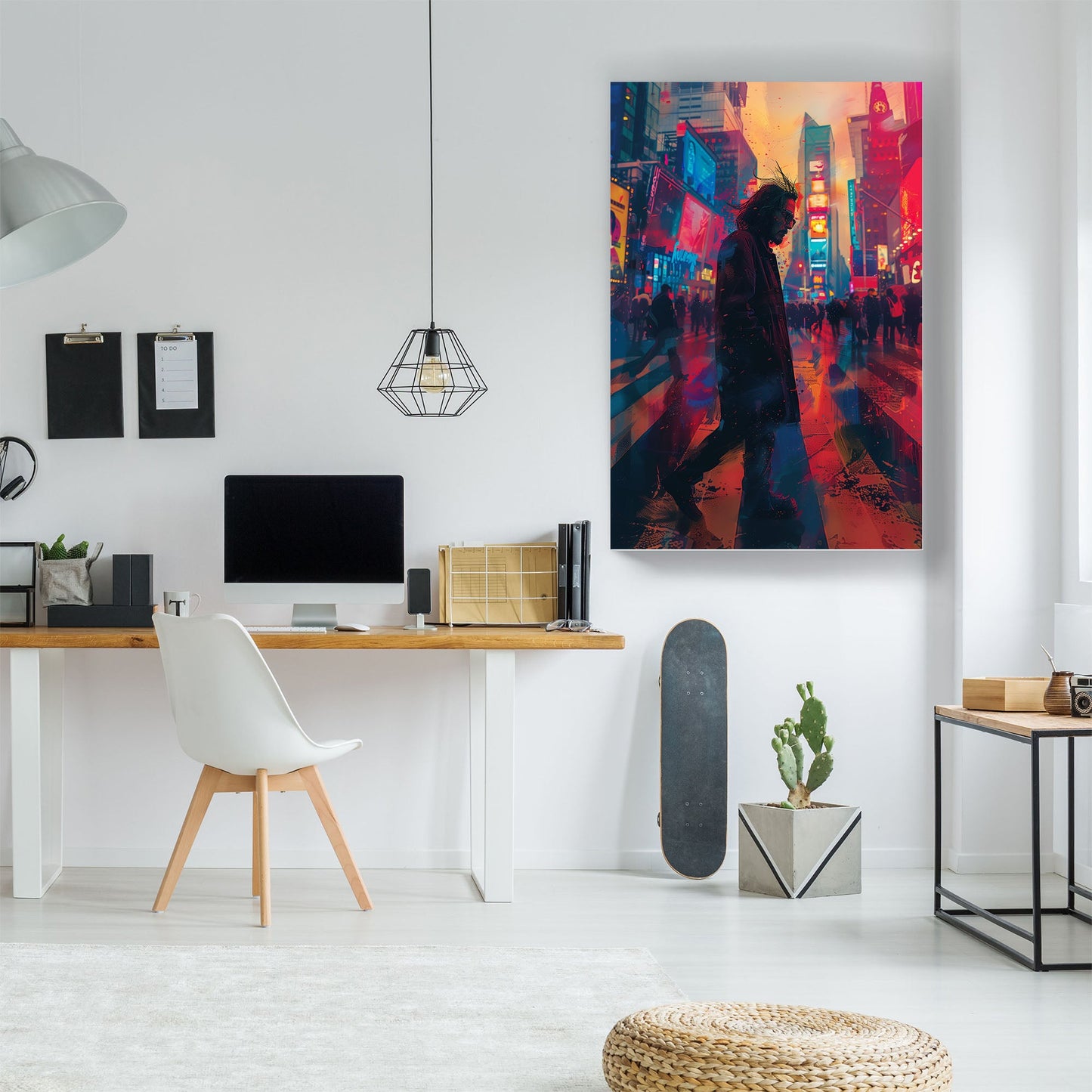 John lennon inspired wall art print walking in New York