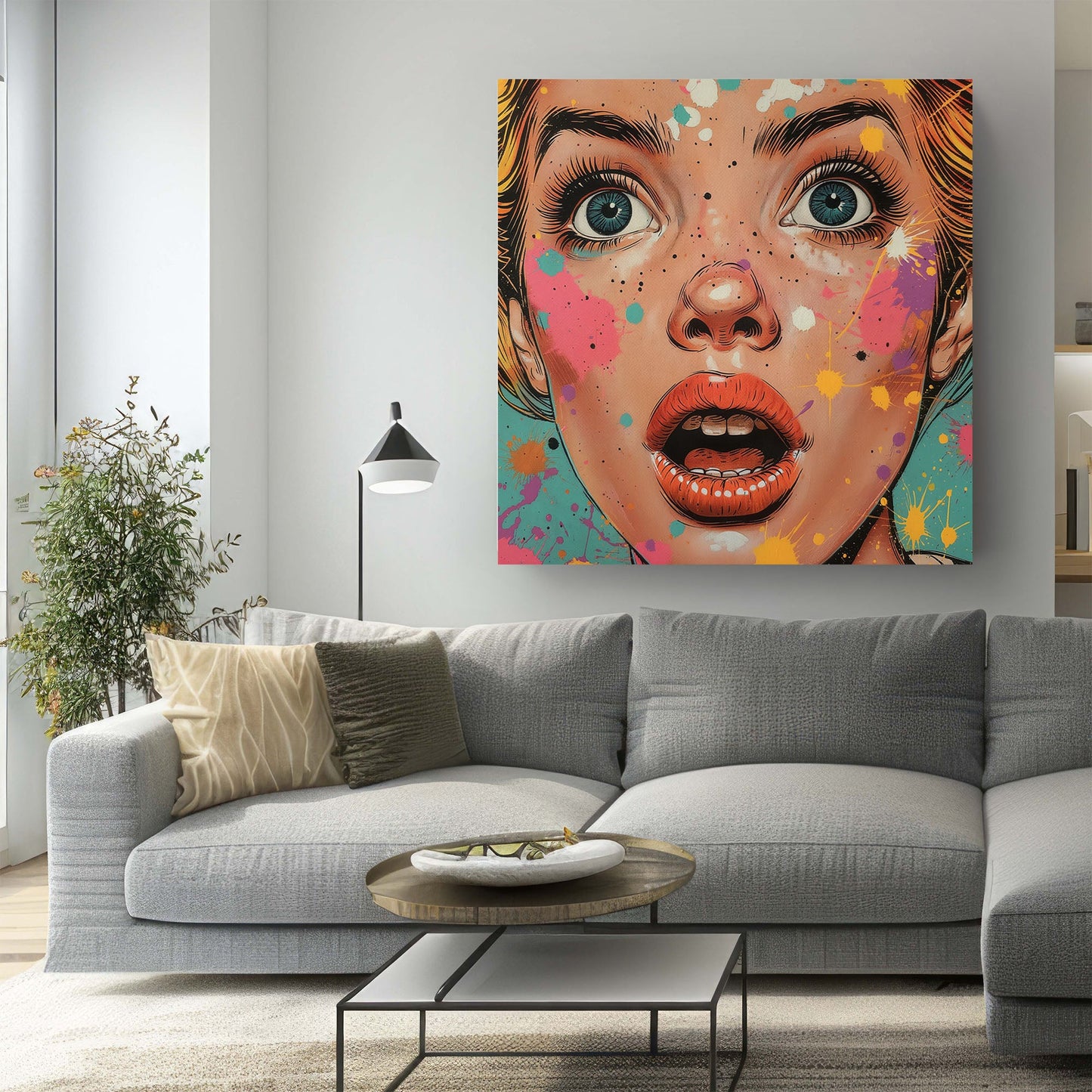 Female portrait pop art print
