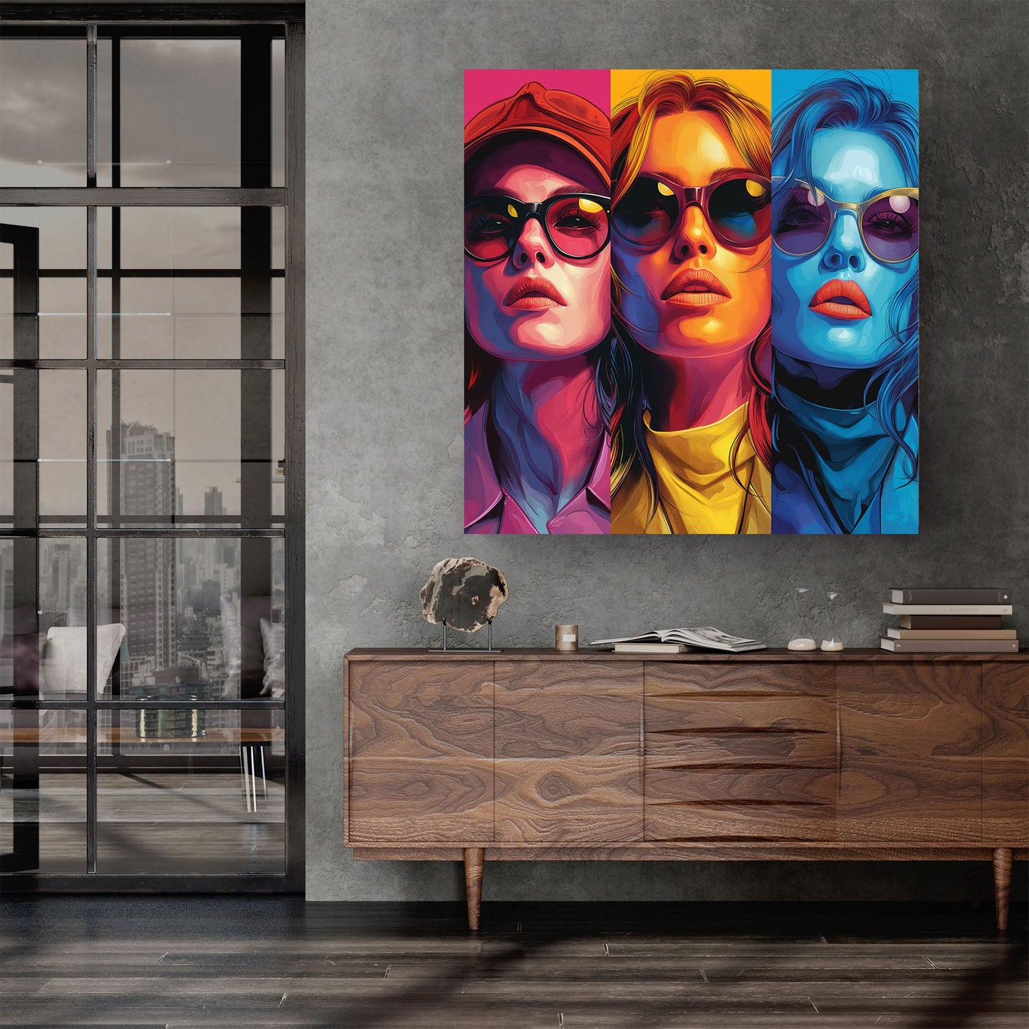 Female Portraits pop art style wall art print