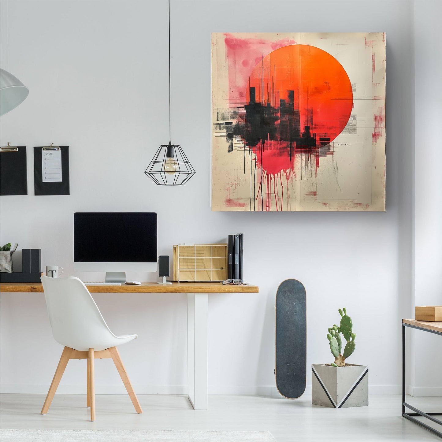 Abstract city skyline modern wall art decor