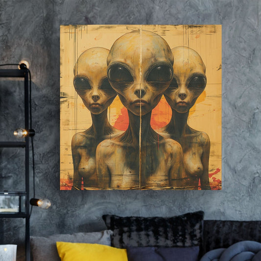 Aliens portrait wall art decor