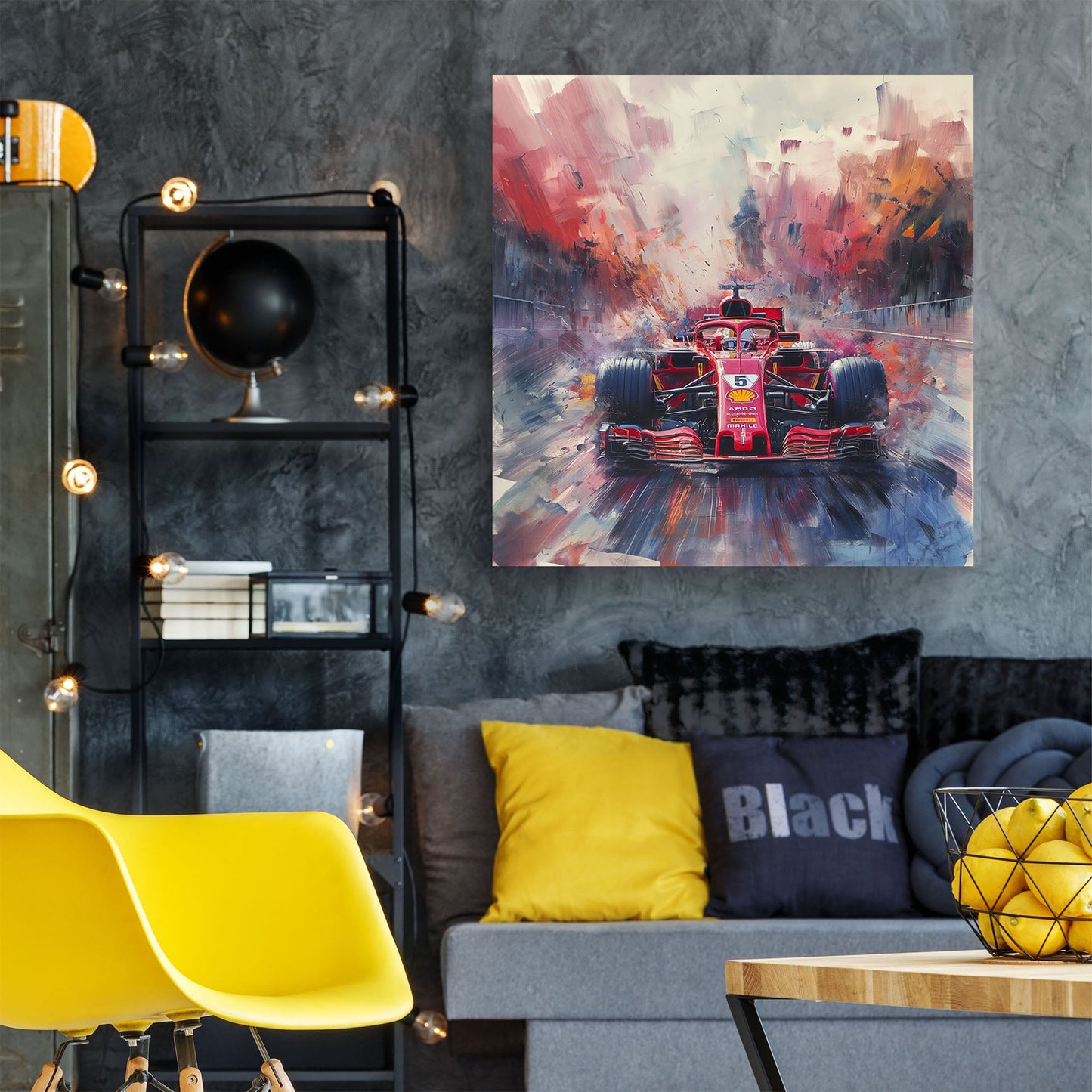 F1 Ferrari red pop wall art decor