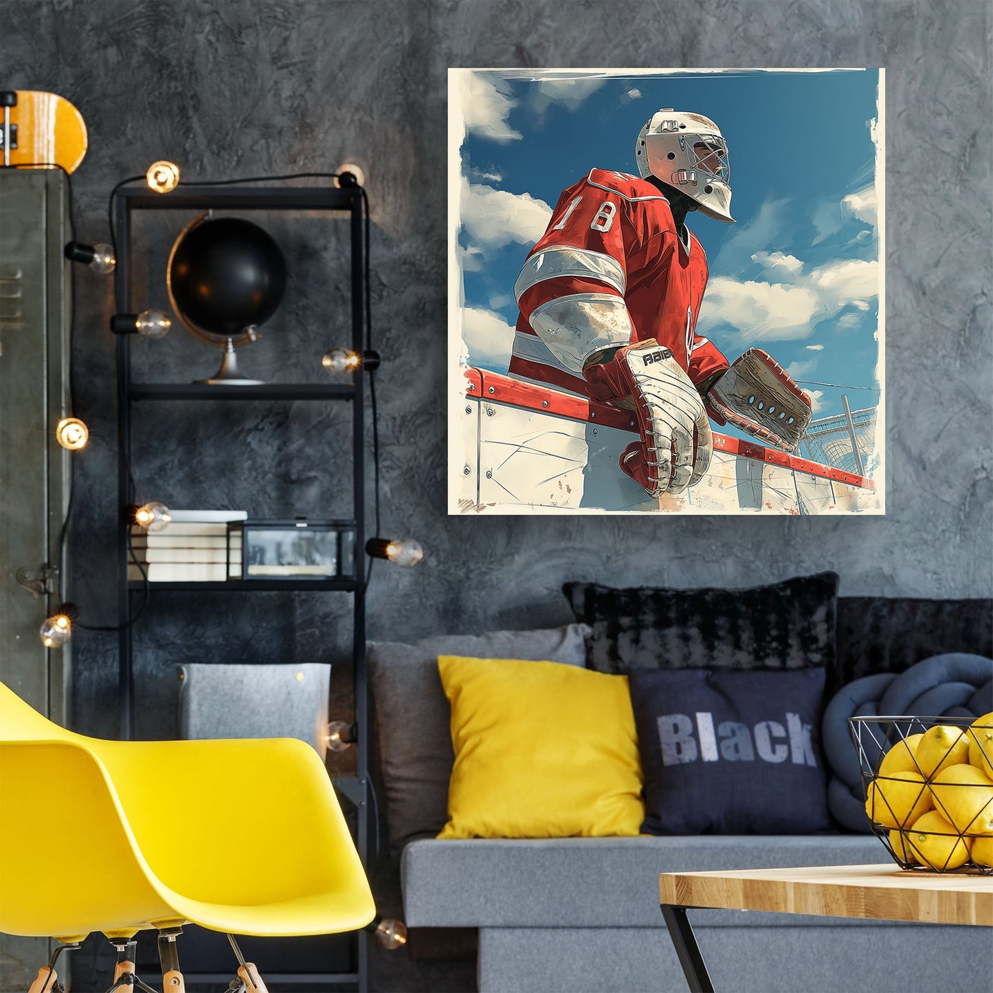 Hockey goalie ready to play wall art decor