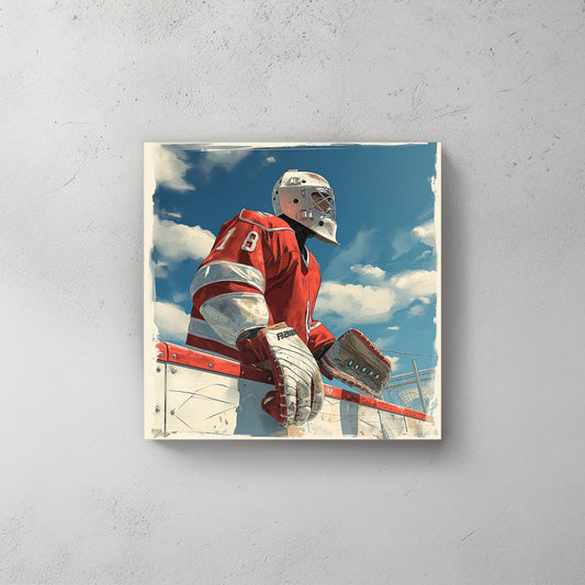 Hockey goalie ready to play wall art decor