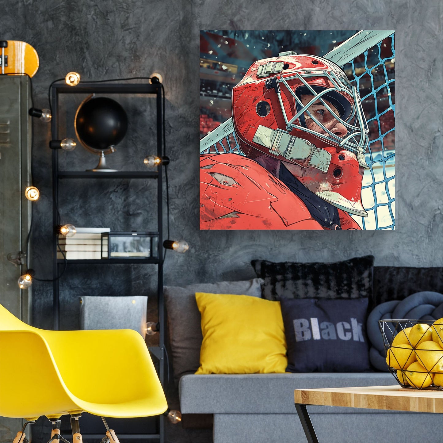 Hockey goalie wall art decor