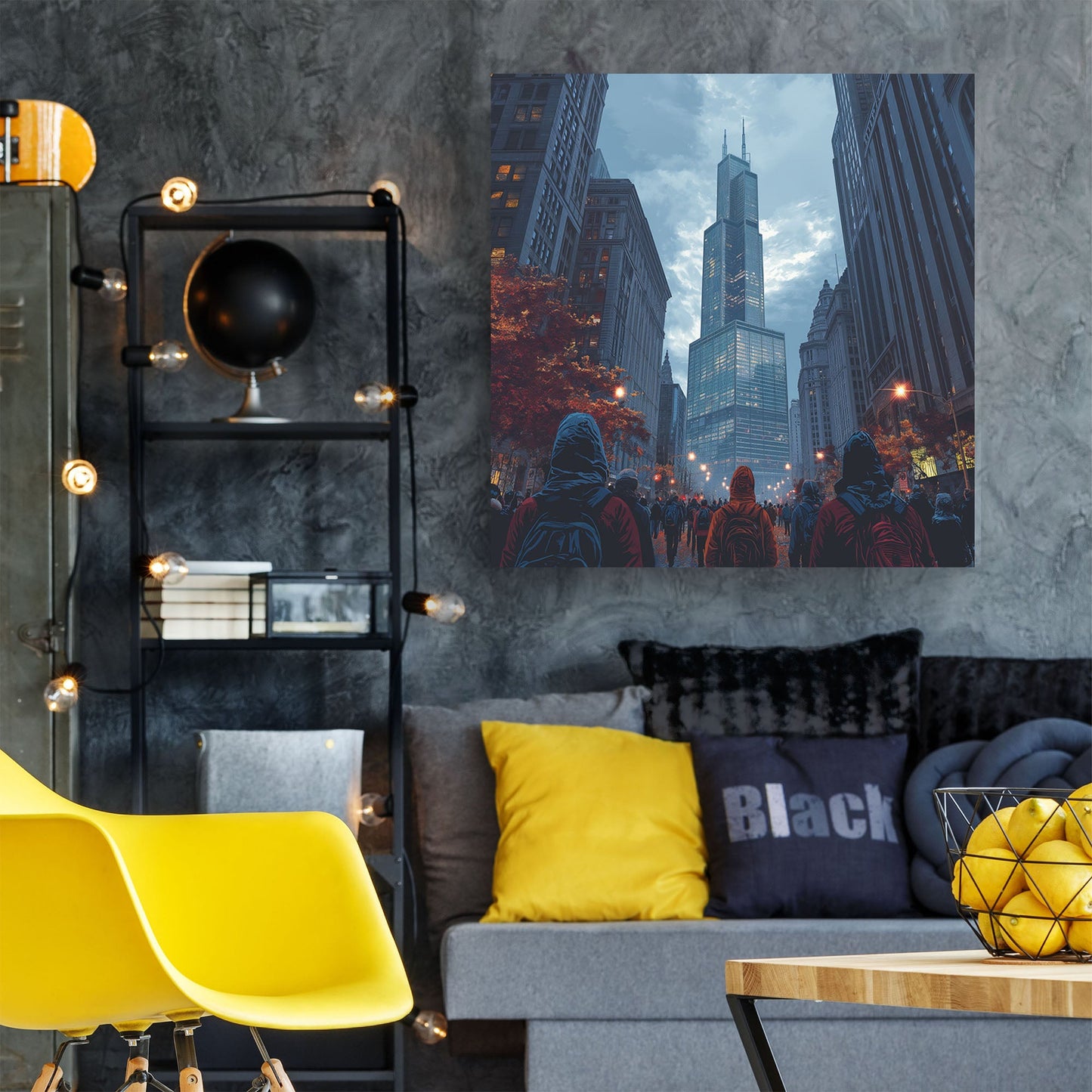 Chicago tower canvas wall art decor