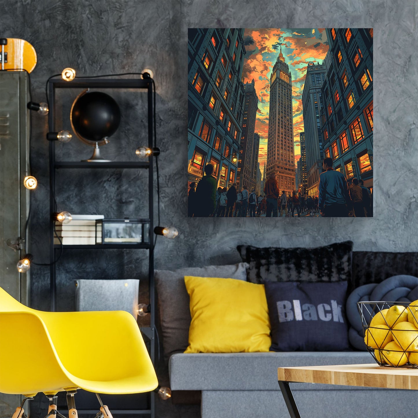 City view canvas wall art decor