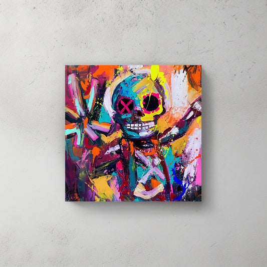 Dancing Skulls #912 Canvas Wall Art & Metal Prints