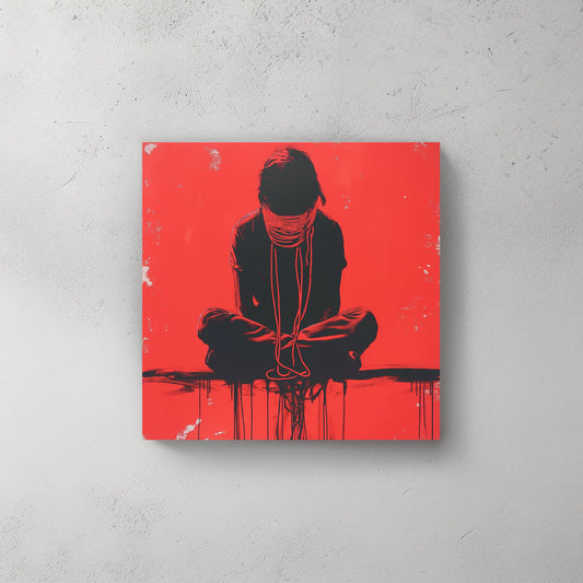 Tied Up in Red #915 Canvas Wall Art & Metal Prints