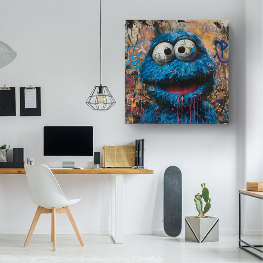 Blue Smilez #917 Canvas Wall Art & Metal Prints