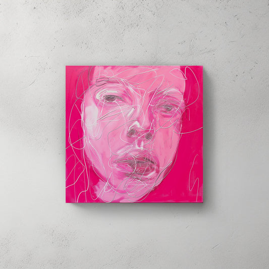 Pink Scribbles #925 Canvas Wall Art & Metal Prints