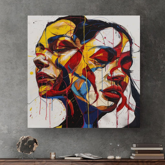 Abstract Twins #935 Canvas Wall Art & Metal Prints